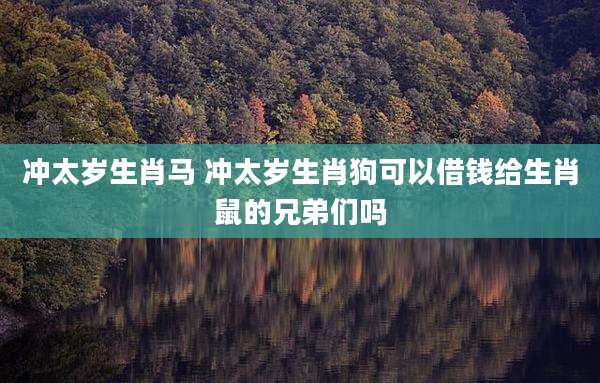冲太岁生肖马 冲太岁生肖狗可以借钱给生肖鼠的兄弟们吗