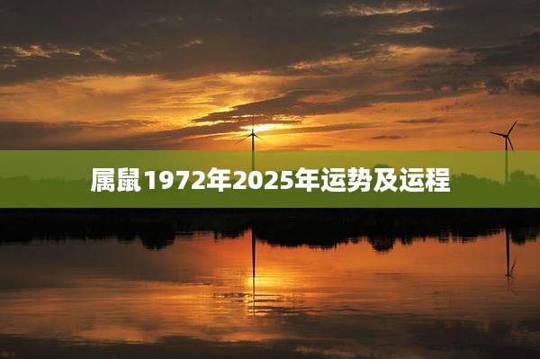 属鼠1972年2025年运势及运程