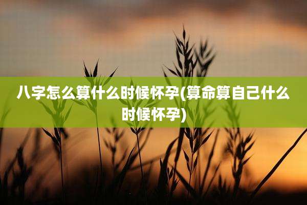 八字怎么算什么时候怀孕(算命算自己什么时候怀孕)