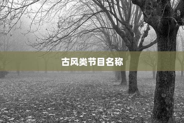古风类节目名称