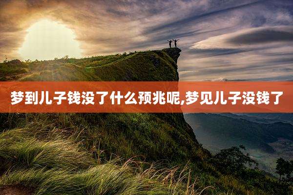 梦到儿子钱没了什么预兆呢,梦见儿子没钱了