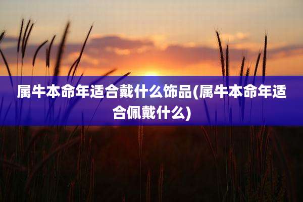属牛本命年适合戴什么饰品(属牛本命年适合佩戴什么)