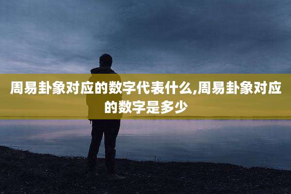 周易卦象对应的数字代表什么,周易卦象对应的数字是多少