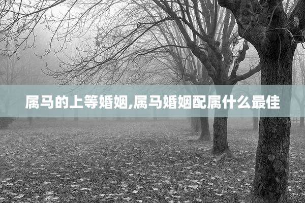 属马的上等婚姻,属马婚姻配属什么最佳