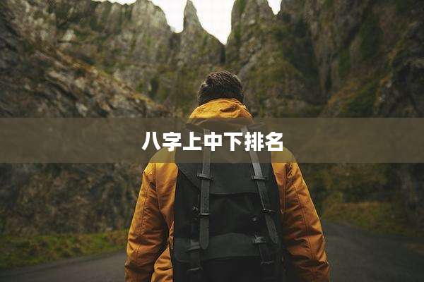 八字上中下排名