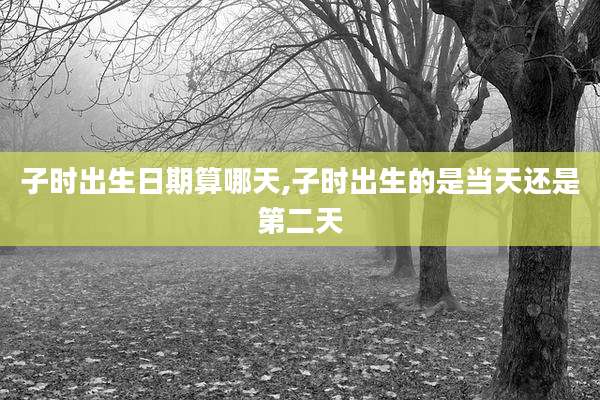子时出生日期算哪天,子时出生的是当天还是第二天