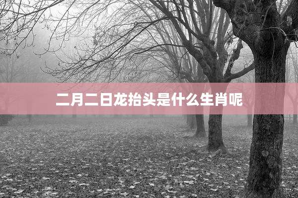 二月二日龙抬头是什么生肖呢