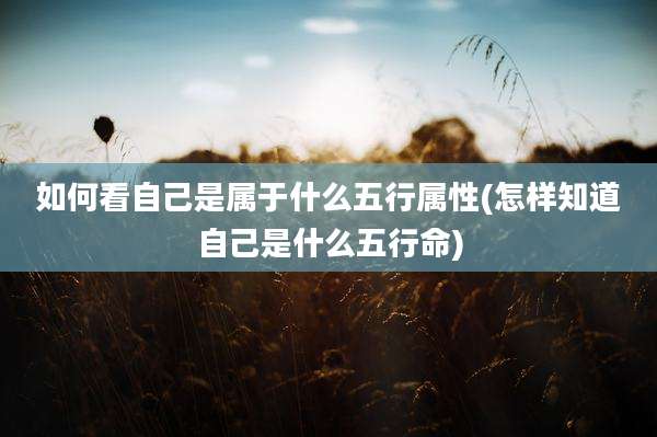 如何看自己是属于什么五行属性(怎样知道自己是什么五行命)
