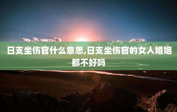 日支坐伤官什么意思,日支坐伤官的女人婚姻都不好吗