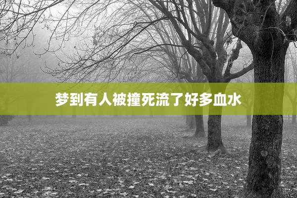 梦到有人被撞死流了好多血水