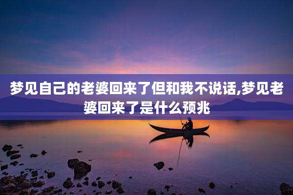 梦见自己的老婆回来了但和我不说话,梦见老婆回来了是什么预兆