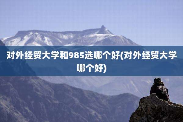对外经贸大学和985选哪个好(对外经贸大学哪个好)