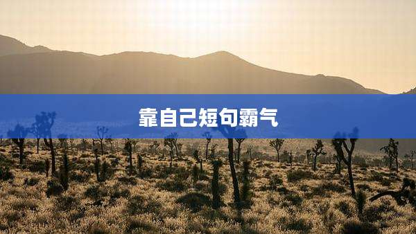 靠自己短句霸气