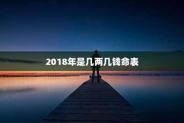 2018年是几两几钱命表