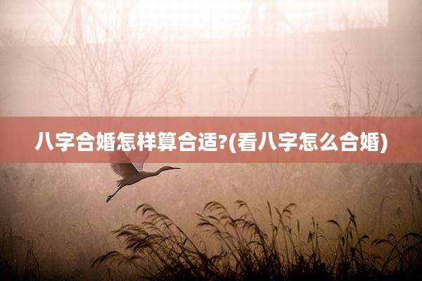 八字合婚怎样算合适?(看八字怎么合婚)