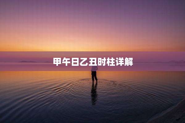 甲午日乙丑时柱详解