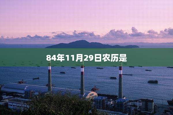 84年11月29日农历是