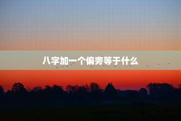 八字加一个偏旁等于什么
