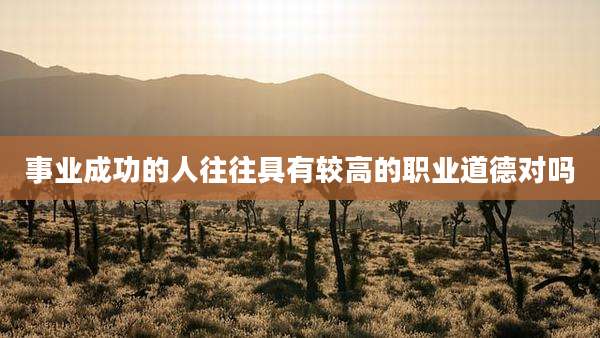 事业成功的人往往具有较高的职业道德对吗