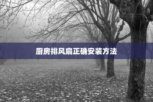 厨房排风扇正确安装方法