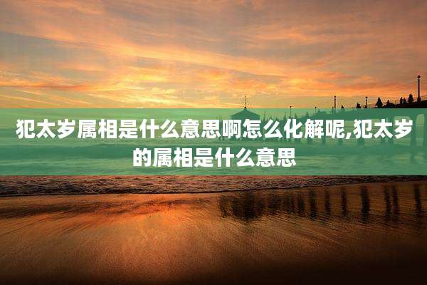 犯太岁属相是什么意思啊怎么化解呢,犯太岁的属相是什么意思