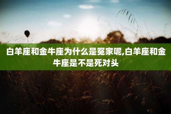 白羊座和金牛座为什么是冤家呢,白羊座和金牛座是不是死对头