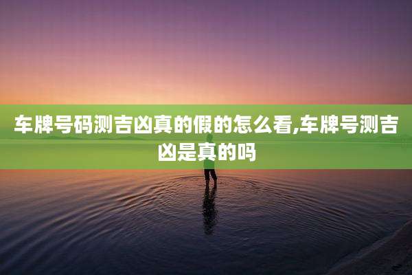 车牌号码测吉凶真的假的怎么看,车牌号测吉凶是真的吗
