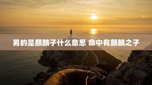 男的是麒麟子什么意思 命中有麒麟之子