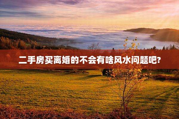 二手房买离婚的不会有啥风水问题吧?