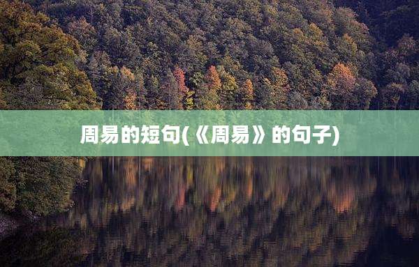 周易的短句(《周易》的句子)
