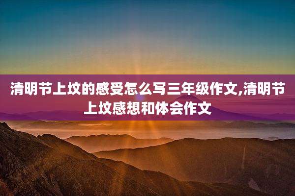 清明节上坟的感受怎么写三年级作文,清明节上坟感想和体会作文