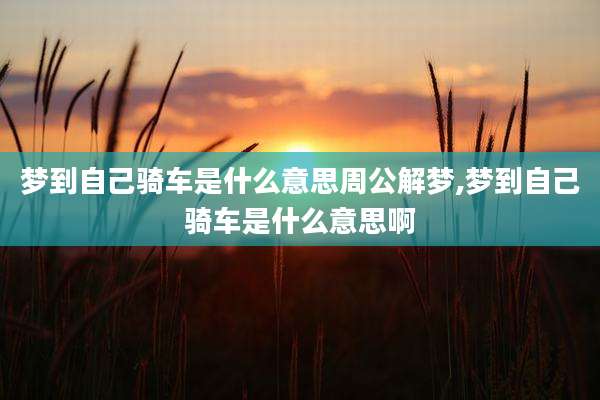 梦到自己骑车是什么意思周公解梦,梦到自己骑车是什么意思啊
