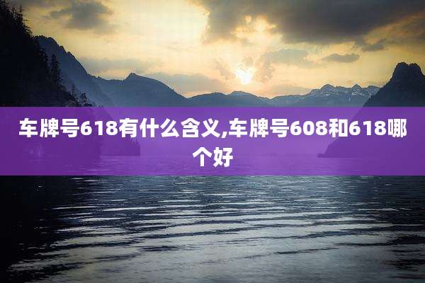 车牌号618有什么含义,车牌号608和618哪个好