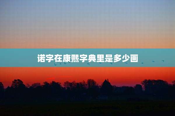 诺字在康熙字典里是多少画