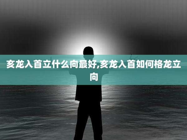 亥龙入首立什么向最好,亥龙入首如何格龙立向