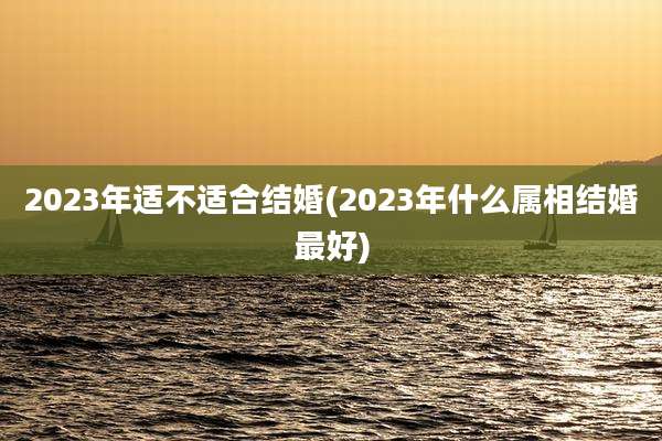 2023年适不适合结婚(2023年什么属相结婚最好)