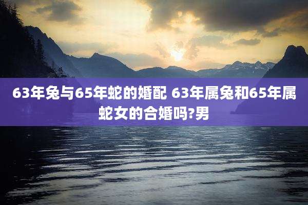 63年兔与65年蛇的婚配 63年属兔和65年属蛇女的合婚吗?男