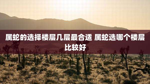 属蛇的选择楼层几层最合适 属蛇选哪个楼层比较好