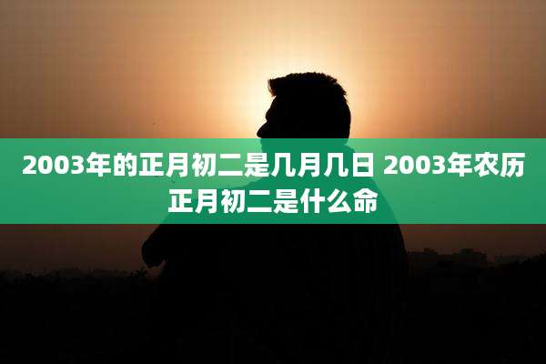 2003年的正月初二是几月几日 2003年农历正月初二是什么命