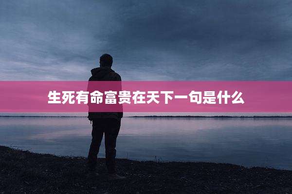 生死有命富贵在天下一句是什么