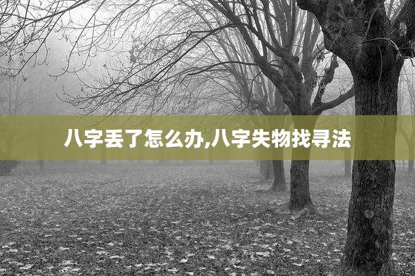 八字丢了怎么办,八字失物找寻法