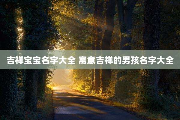 吉祥宝宝名字大全 寓意吉祥的男孩名字大全