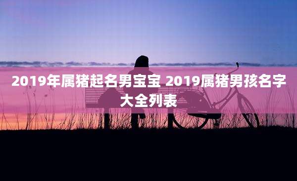 2019年属猪起名男宝宝 2019属猪男孩名字大全列表