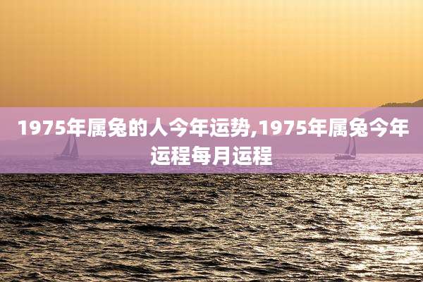 1975年属兔的人今年运势,1975年属兔今年运程每月运程