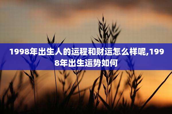 1998年出生人的运程和财运怎么样呢,1998年出生运势如何