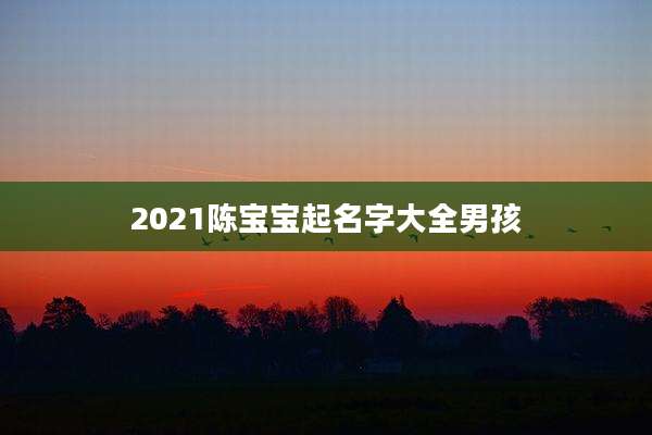 2021陈宝宝起名字大全男孩