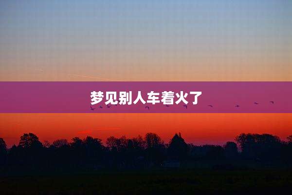 梦见别人车着火了