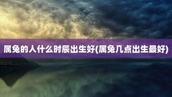 属兔的人什么时辰出生好(属兔几点出生最好)