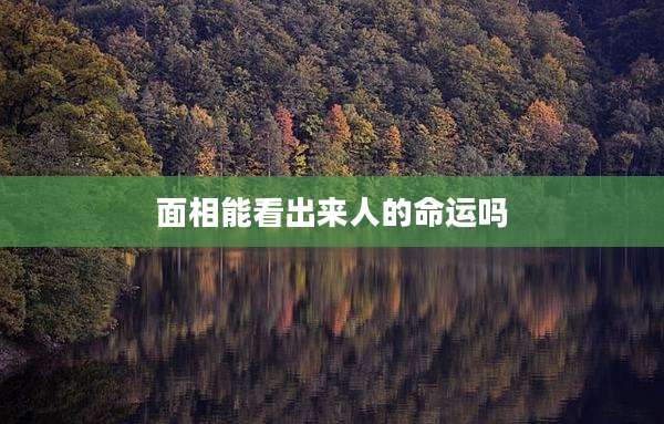 面相能看出来人的命运吗
