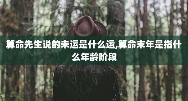 算命先生说的未运是什么运,算命末年是指什么年龄阶段